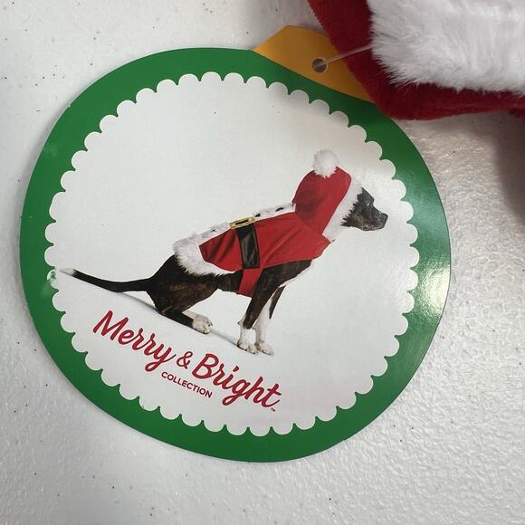 Merry & Bright L Large Christmas Santa Dog Cat Costume Holiday Apparel Hoodie - Picture 3 of 8